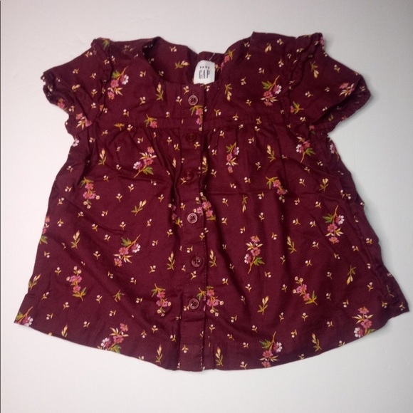 GAP Other - Girls Gap floral short sleeve button down shirt